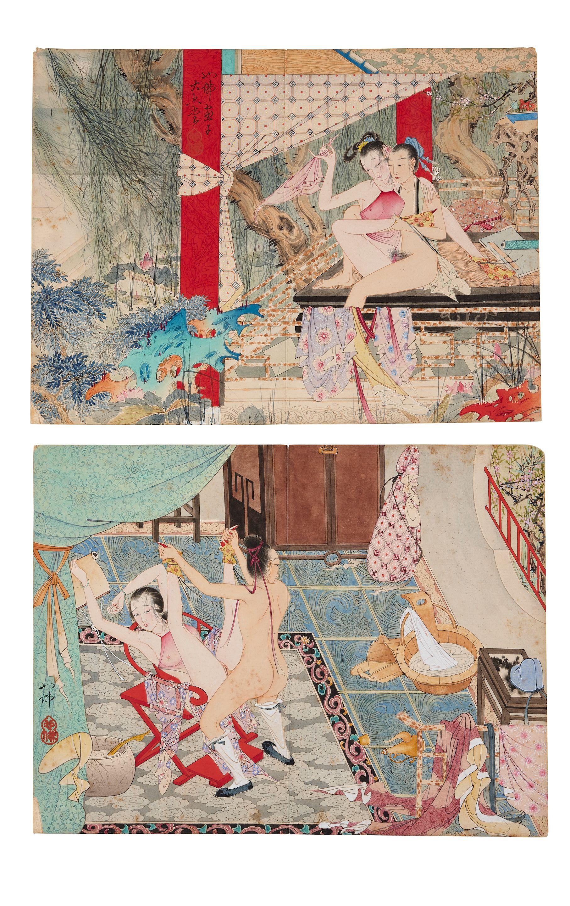 Hu Yefo - Two Erotic Paintings