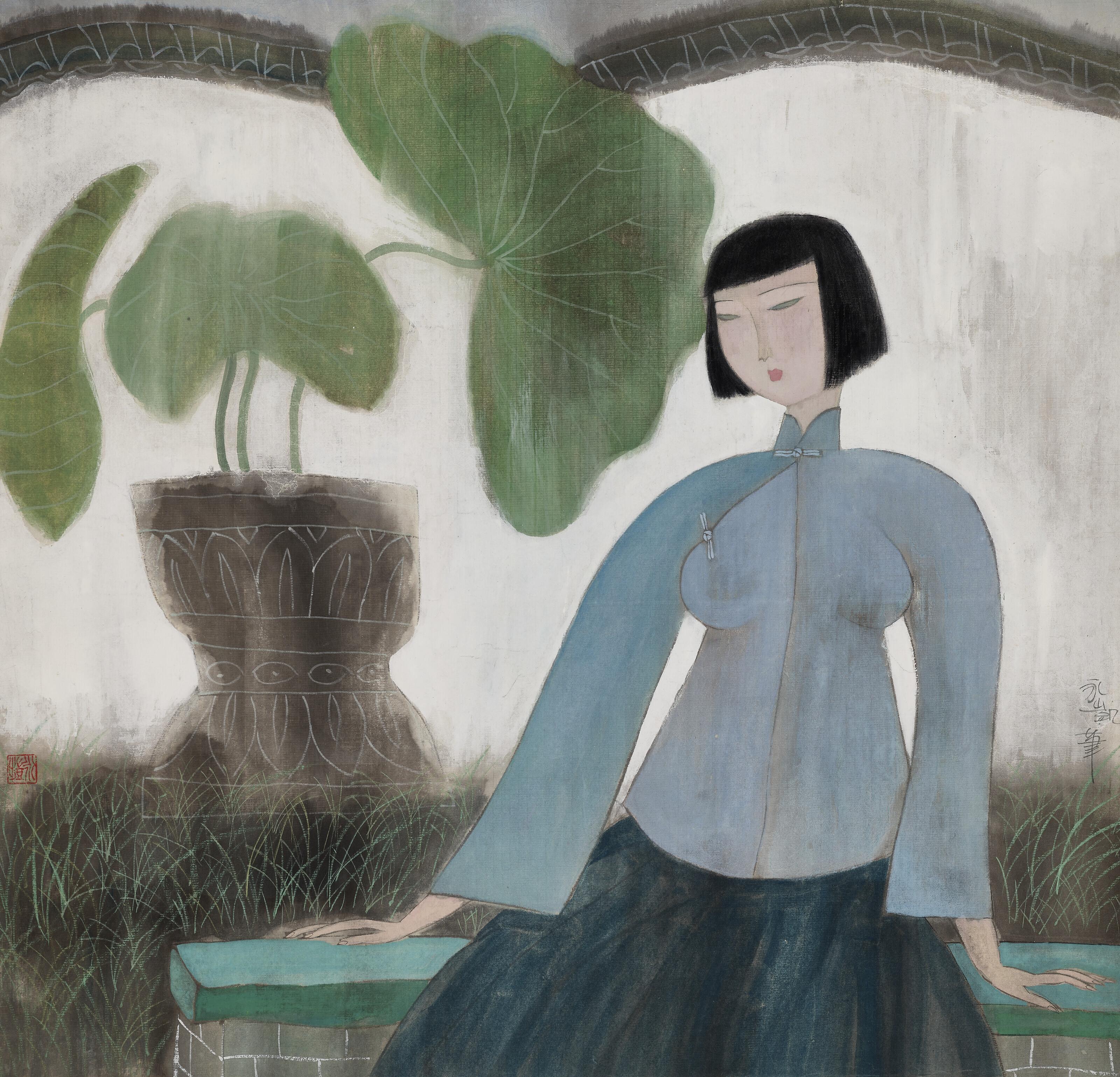 Hu Yongkai - Lady with Lotus