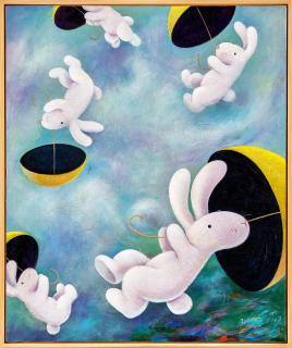 Huang Benrei - Bunnies Don\'T Fly, Wind Makes Them (Painted In 2013)
