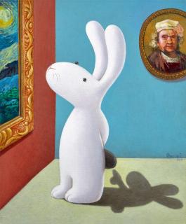 Huang Benrei - Drawing Lessen 101-This Part Is Too Dark, Or It\'S Just A White Bunny With A Black Butt(Painted In 2011)