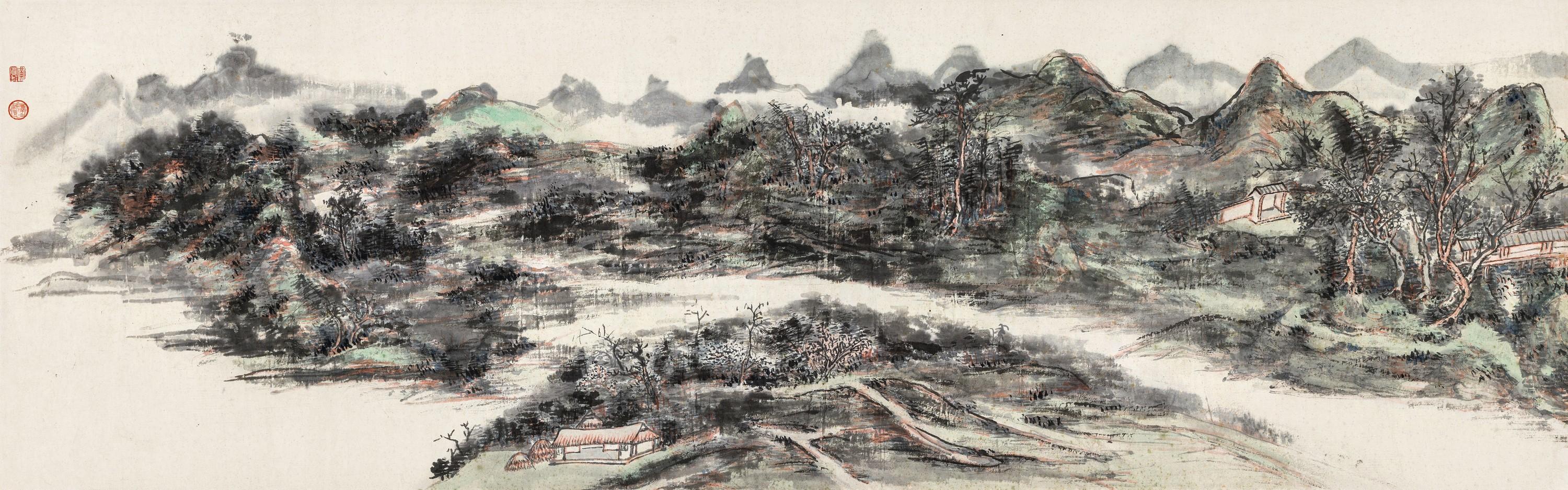 Huang Binhong - Autumn Mountain View