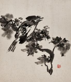 Huang Binhong - Birds on Branch