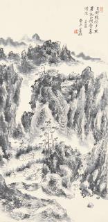 Huang Binhong - Village at Dusk