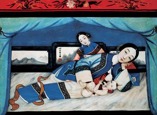 Huang Dashen - Mother and son