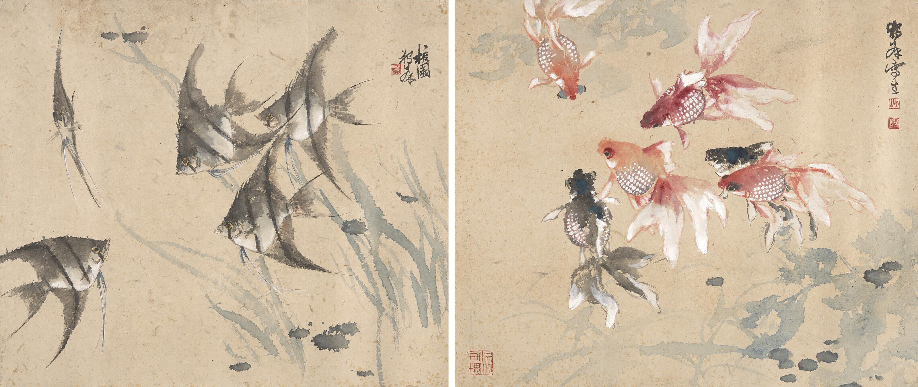 Huang Dufeng - Goldfishes / Angelfishes