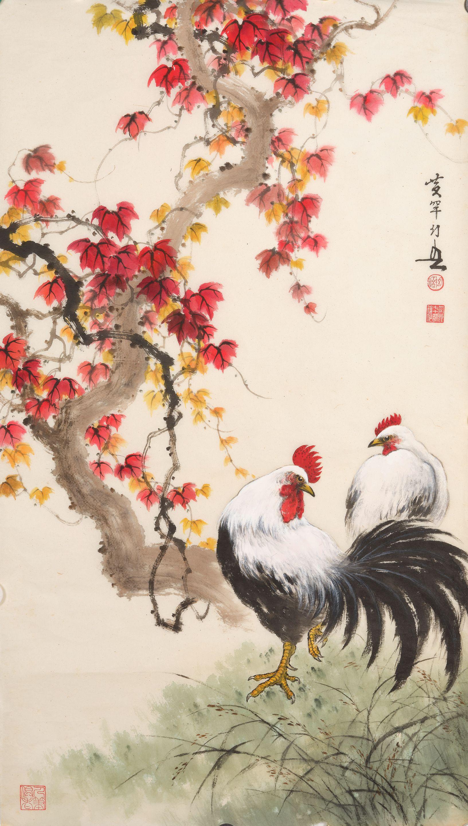 Huang Huanwu - Two Roosters