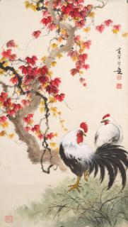 Huang Huanwu - Two Roosters