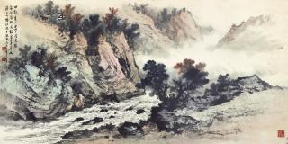 Huang Junbi - Hermitage By Autumn Stream