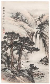 Huang Junbi - Ink And Colour On Paper, Hanging Scroll