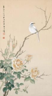 Huang Junbi - Roses And Bird