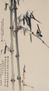 Huang Leisheng - Snow Bamboo And Kingfisher, 1960