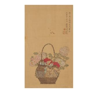 Huang Shanshou - Flowers in a Basket, 1893