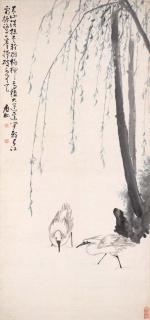 Huang Shen - Egrets Under A Willow Tree