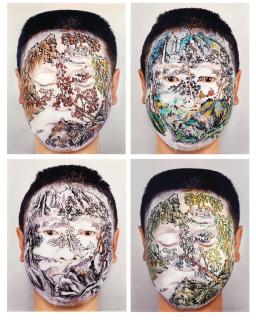 Huang Yan - Face Tattoo of Chinese Landscape series: Spring; Summer; Autumn ; & Winter