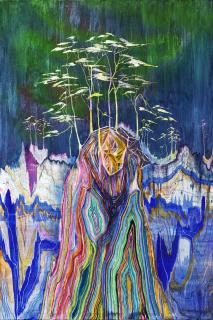 Huang Yuxing - White Pine Tree Under Aurora