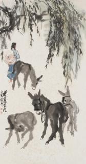 Huang Zhou - A Girl with Four Donkeys