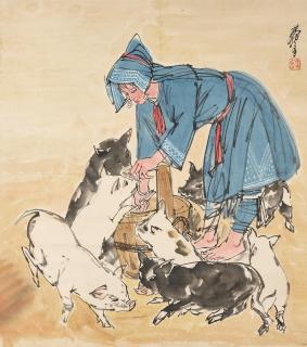 Huang Zhou - Feeding Pigs
