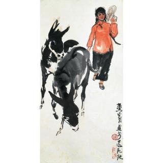 Huang Zhou - Girl And Donkeys