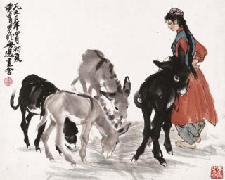 Huang Zhou - Girl and Donkeys
