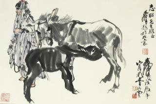 Huang Zhou - Girl And Two Donkeys