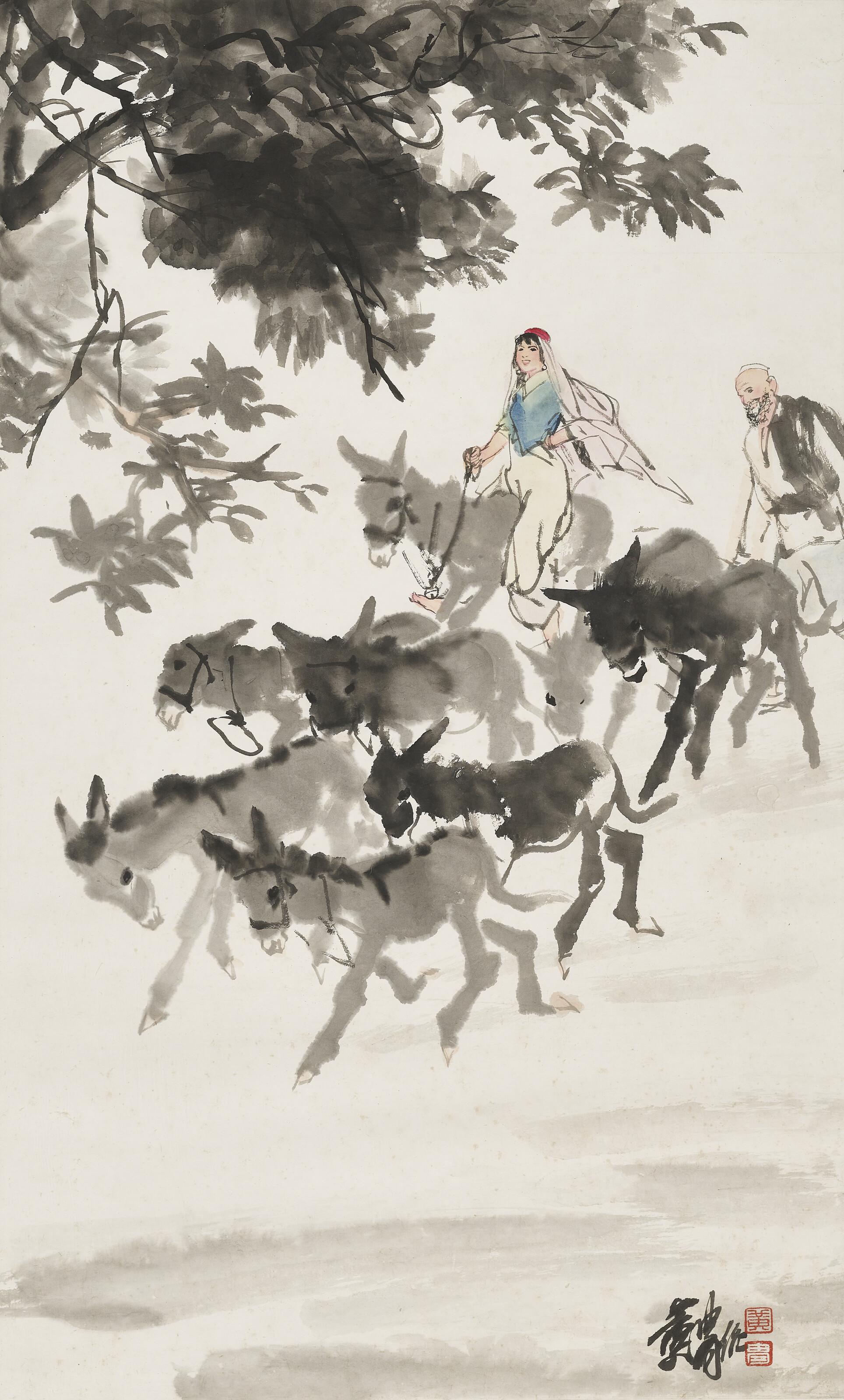 Huang Zhou - Herding Donkeys