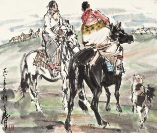 Huang Zhou - Herding On Horseback