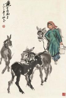 Huang Zhou - Young Girl Herding