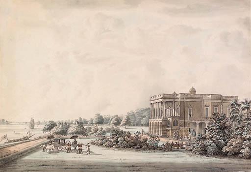Hubert Cornish - Lady Teignmouth\'s Garden House on the banks of the Hooghly, Calcutta.