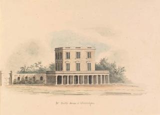 Hubert Cornish - Mr Muir\'s House at Chowringhee, Calcutta (illustrated); and Bungalow at Comidpore, on the river Hooghly