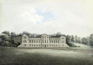 Hubert Cornish - View of Woburn Abbey, Bedfordshire (illustrated); View on the Ouse at Newport Pagnell, Buckinghamshire; The interior of Sadler Castle; and Champhill