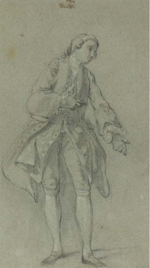 Hubert-François Bourguignon D\'Anville - A gentleman gesturing to the left
