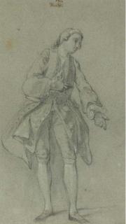 Hubert-François Bourguignon D\'Anville - A gentleman gesturing to the left