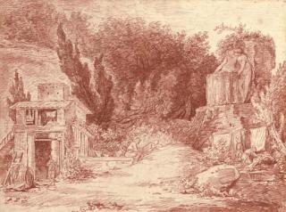 Hubert Robert - A farm among classical ruins