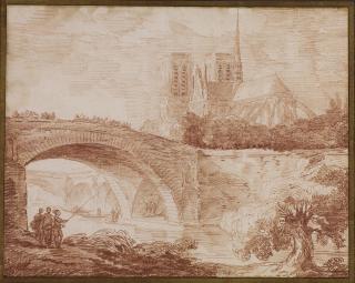 Hubert Robert - A view of Notre-Dame cathedral in Paris