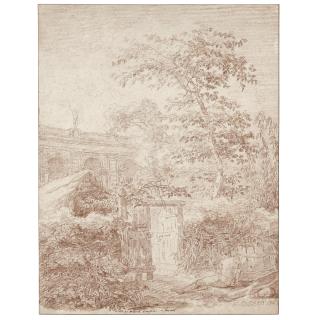 Hubert Robert - A View Of The Garden At Mondragone, Frascati