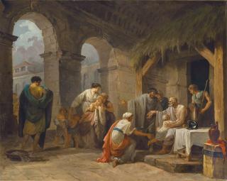 Hubert Robert - Bélisaire Recevant L\'Hospitalité D\'Un Paysan Qui A Servi Sous Ses Ordres