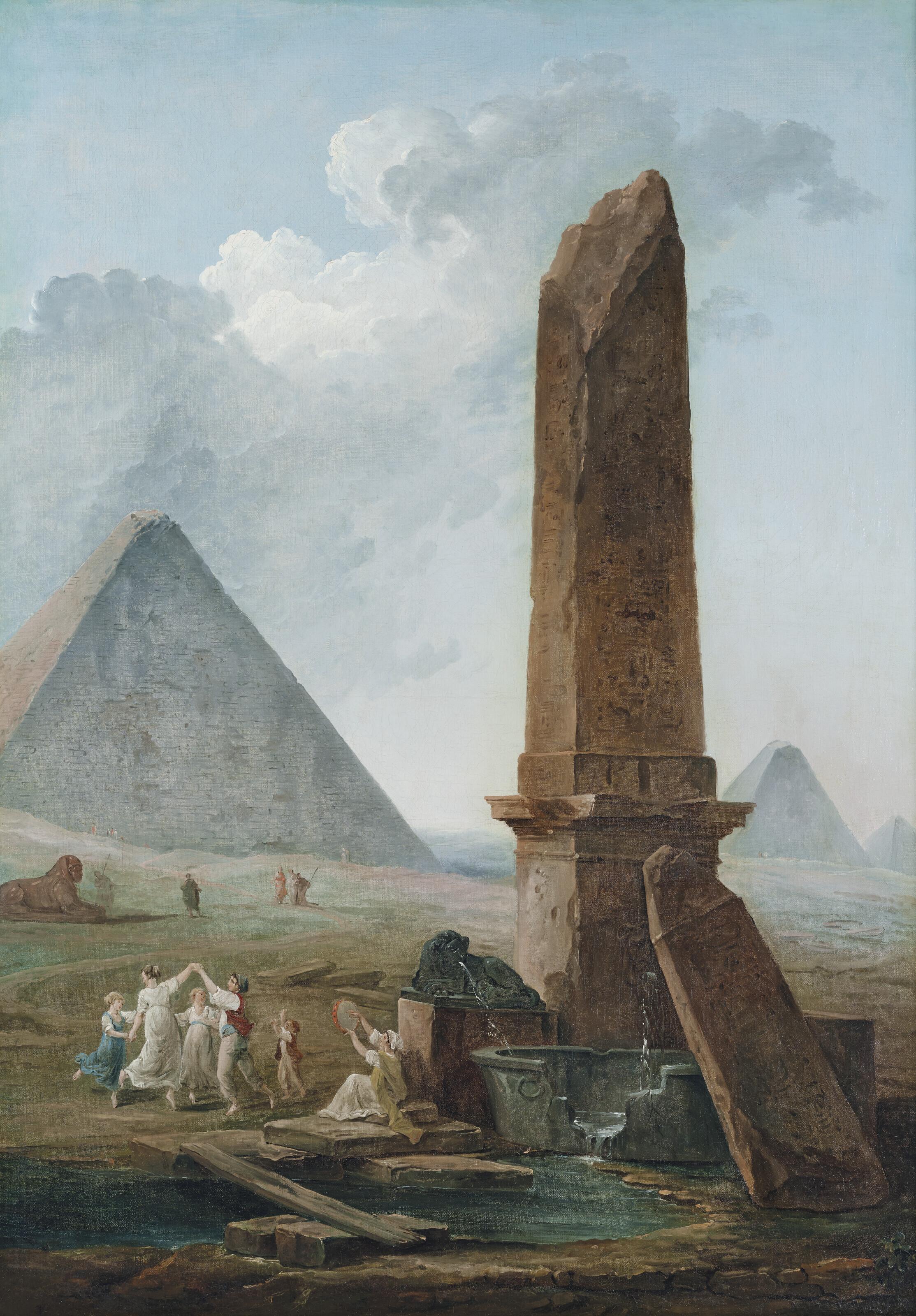 Hubert Robert - Farandole autour de monuments égyptiens