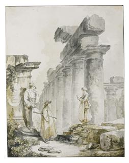 Hubert Robert - Figures Among Classical Ruins