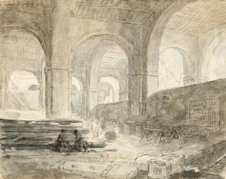 Hubert Robert - Les chantiers navals à Civitavecchia