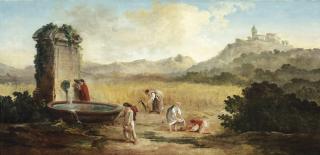 Hubert Robert - L\'Été : La Moisson Dans La Campagne Romaine