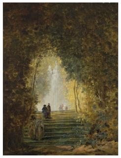 Hubert Robert - Promenade Au Jet D\'Eau