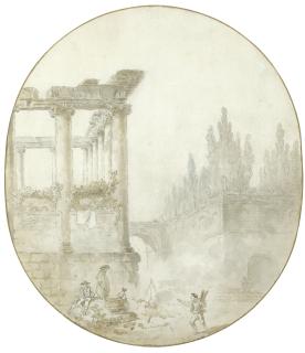 Hubert Robert - Souvenir Du Temple De La Concorde