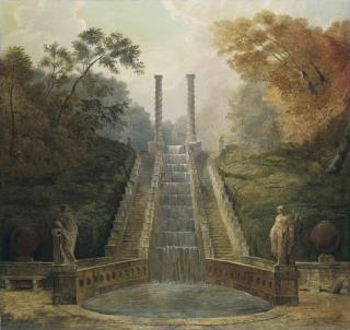 Hubert Robert - The Cascade in the Gardens of the Teatro dell\' Acqua behind the Villa Aldobrandini, Frascati
