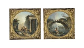 Hubert Robert - The Ruins; and The Old Bridge