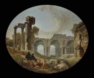 Hubert Robert - Washerwomen among Roman ruins