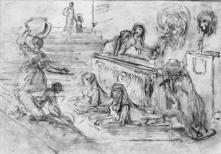 Hubert Robert - Washerwomen At A Roman Fountain