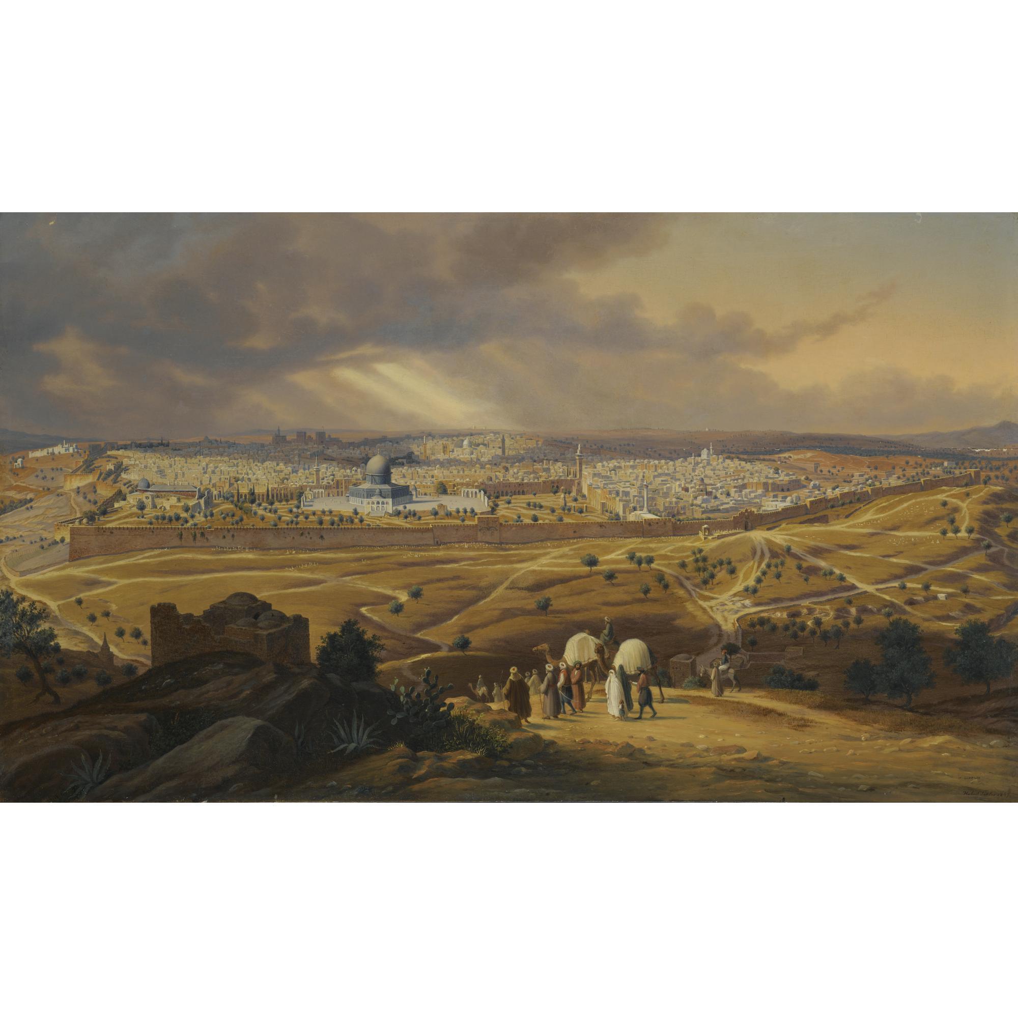 Hubert Sattler - German View Of Jerusalem From The Mount Of Olives