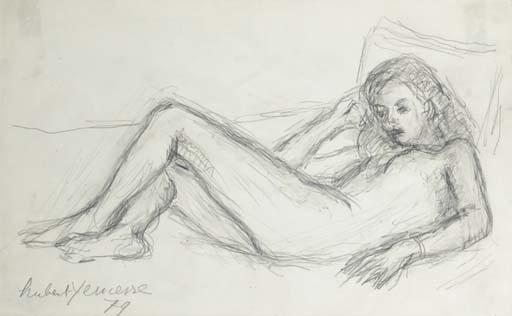 Hubert Yencesse - Femme nue, allongée
