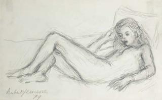 Hubert Yencesse - Femme nue, allongée