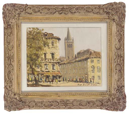 Hugh Boycott-Brown, R.S.M.A. - The market, rue de la Boucherie, Dieppe; Parma Cathedral from Palazzo della Pilotta, Parma; and Campo Santa Maria Formosa, Venice